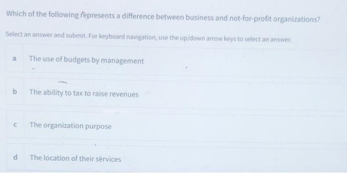 and submit. For keyboard navigation, use the up/down arrow keys to select