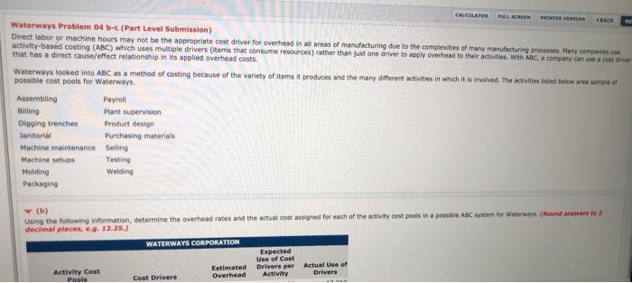  CALCULATOR FUSCE PRINTER VERSION Waterways Problem 04 b-c (Part Level Submission)