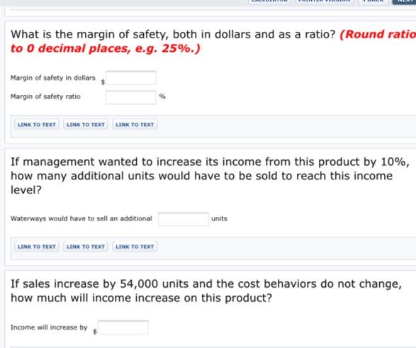 Marketing at Waterways Corporation is planning for production needs to meet sales