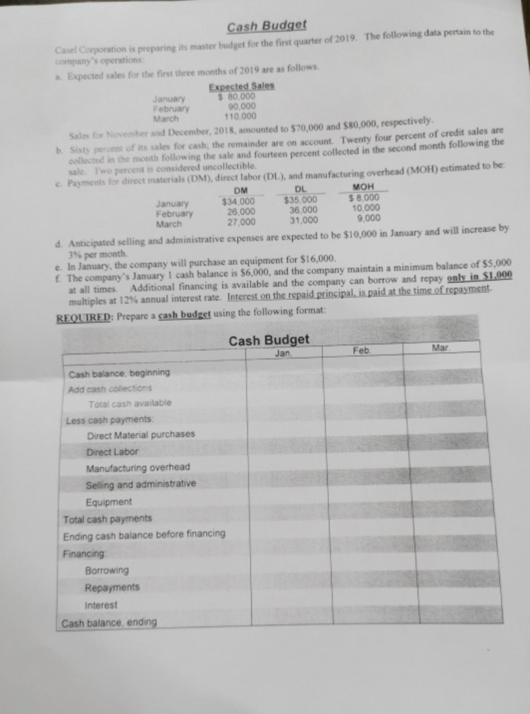  Please fill out the table showing the full work (How you