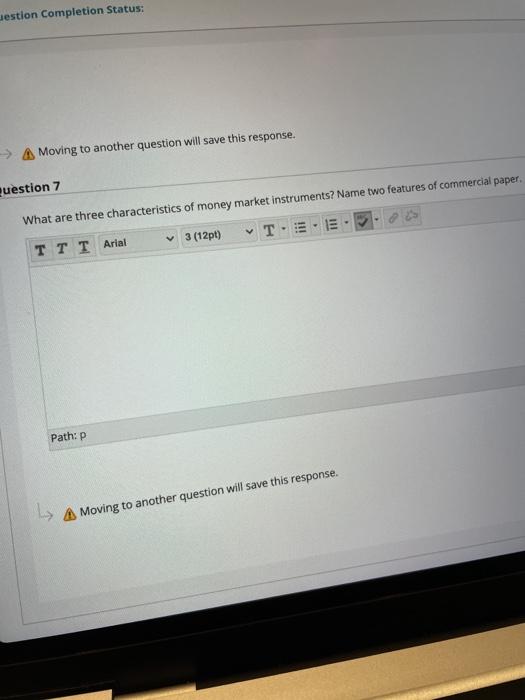  Gestion Completion Status: Moving to another question will save this response.