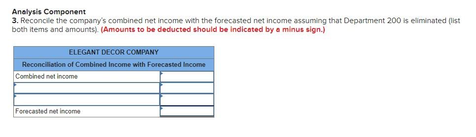 several years. The company's 2017 departmental income statements shows the following. Dept.