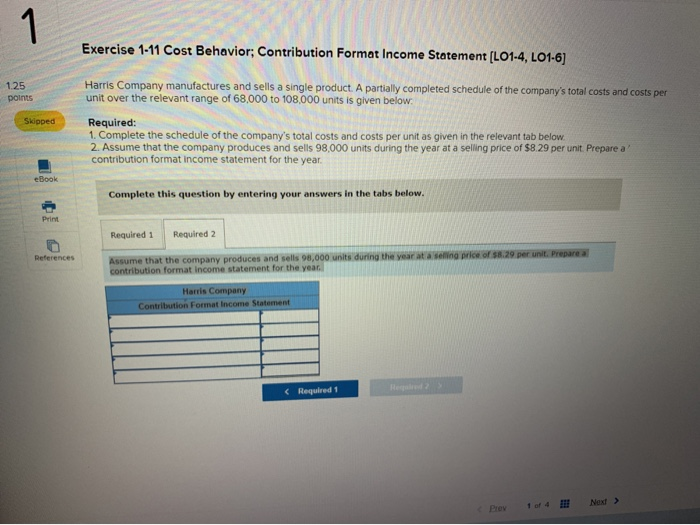 Company manufactures and sells a single product. A partially completed schedule of