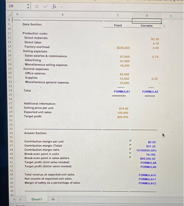 need help with this in an excel format D8 Xfx - B
