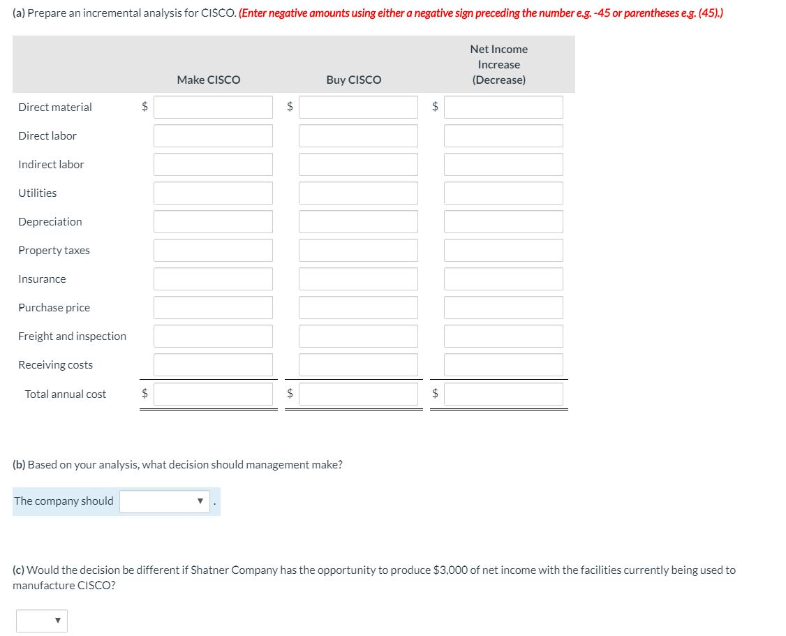 of Shatner Manufacturing Company is trying to decide whether to continue manufacturing