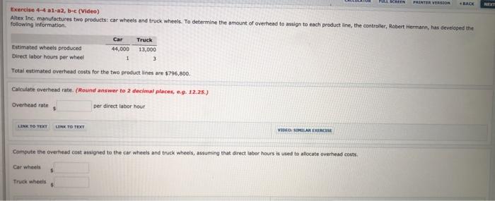  SCREEN NE PRINTER VERSIOR BACK Exercise 4-4 al-a2, b-t (Video) Altex