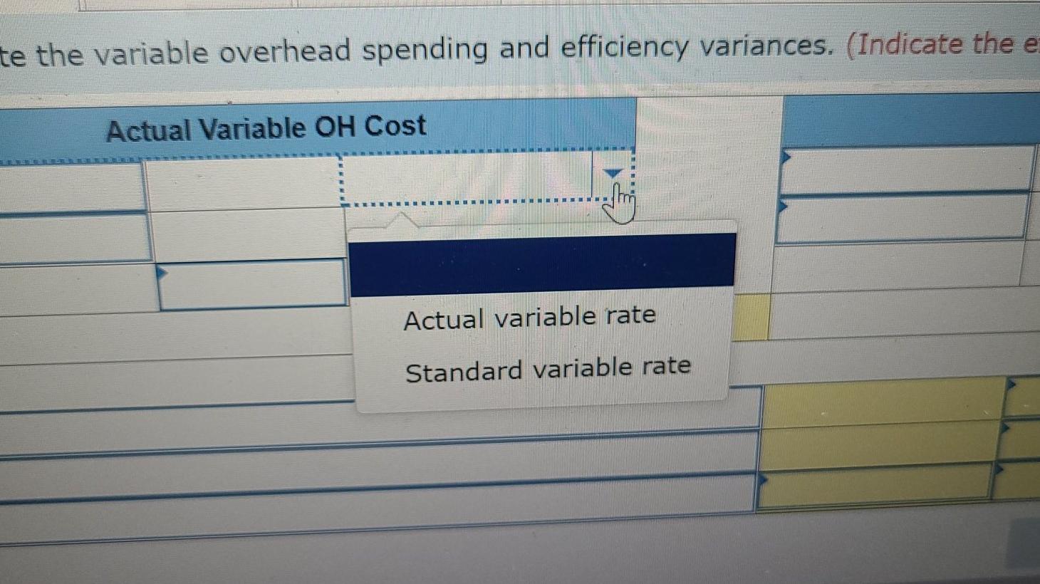 50.00 $ 280.00 Overhead is applied using direct labor hours. The standard