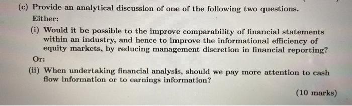 I need help with (c)(ii), a detailed answer that covers all the