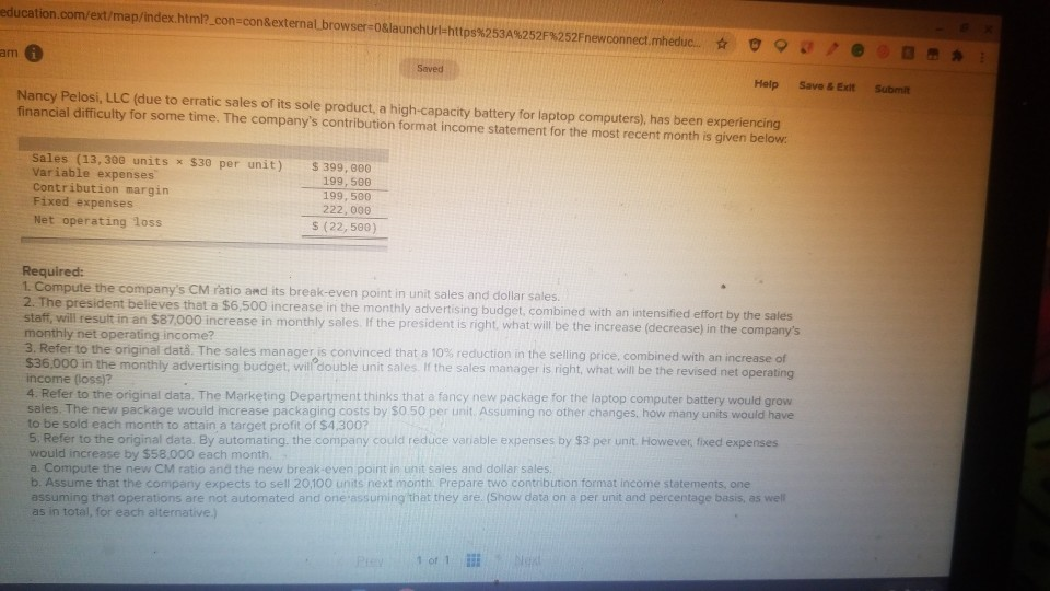  education.com/ext/map/index.html?_con=con&external browser=0&launchUrlhttps%253A%252F%252Fnewconnect.mhedu.. am Saved Help Save & Ext Subm Nancy Pelosi,