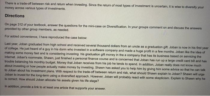 support the answer please. Pear Mini-Case 2: Diversification Mini-Case 2: Diversification Last