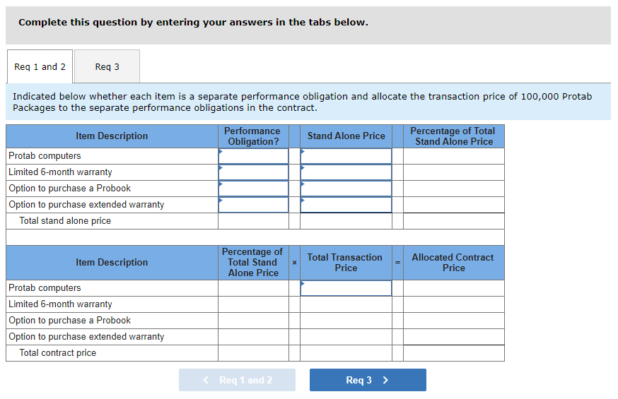 sales price of a Protab Package includes the following: One Protab computer.