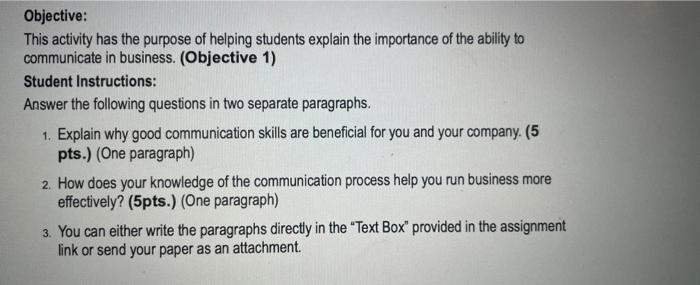  Objective: This activity has the purpose of helping students explain the