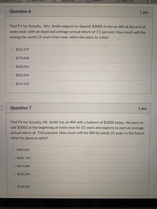  W WE REU.. Connect -... About CD i Trans Question 6
