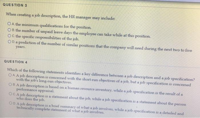 a worker in order to perform a specific job. O A job