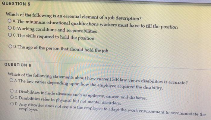 description O 8. performance criteria review OC human resource inventory OD job