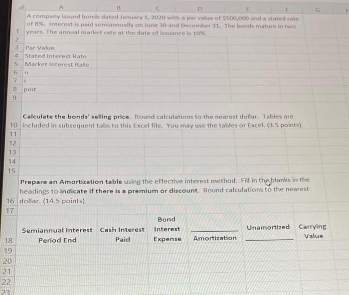  D E A company issued bonds dated January 1, 2020 with