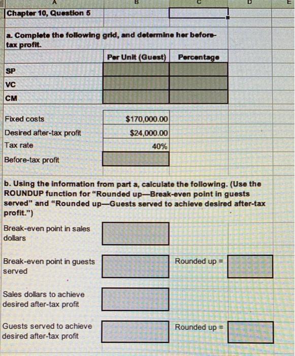 POST EQUATIONS!! to learn. thank u! E Chapter 10, Question 5 a.