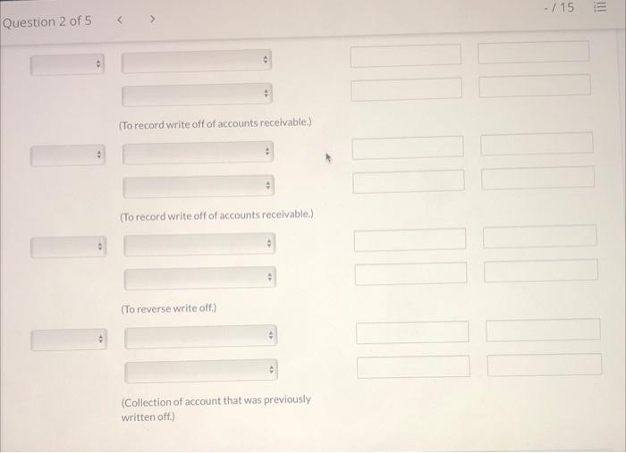 uses the aging schedule to determine estimated uncollectible accounts. (Credit account titles