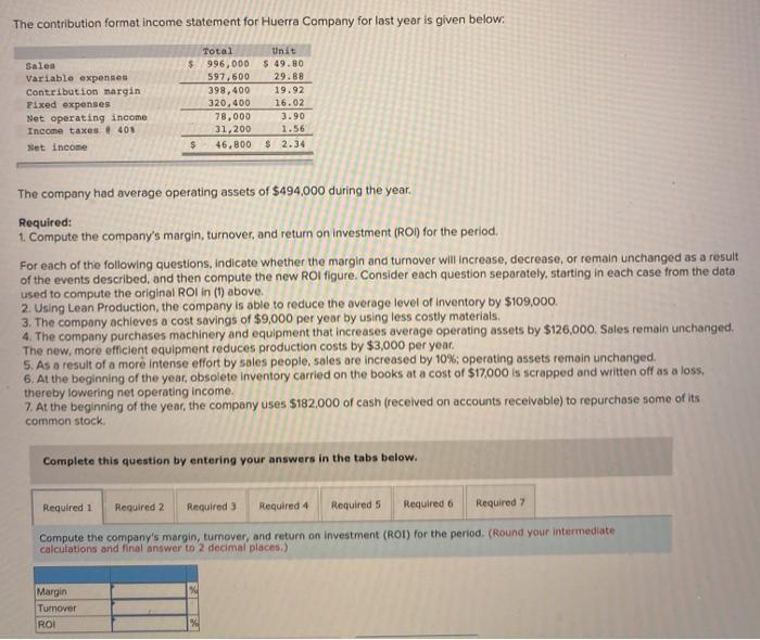 Can i get help with these problems? The contribution format income statement
