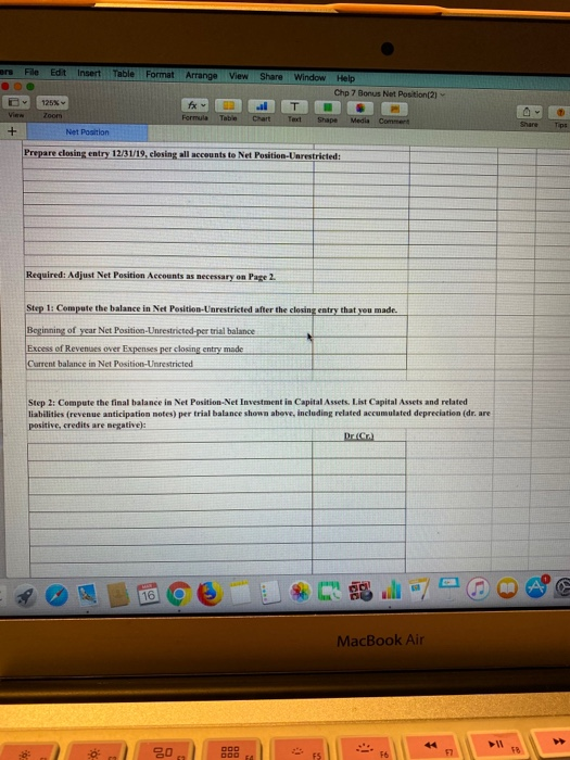 Chp 7 Bonus Net Position 2) D 125% Formula Table Chart Text