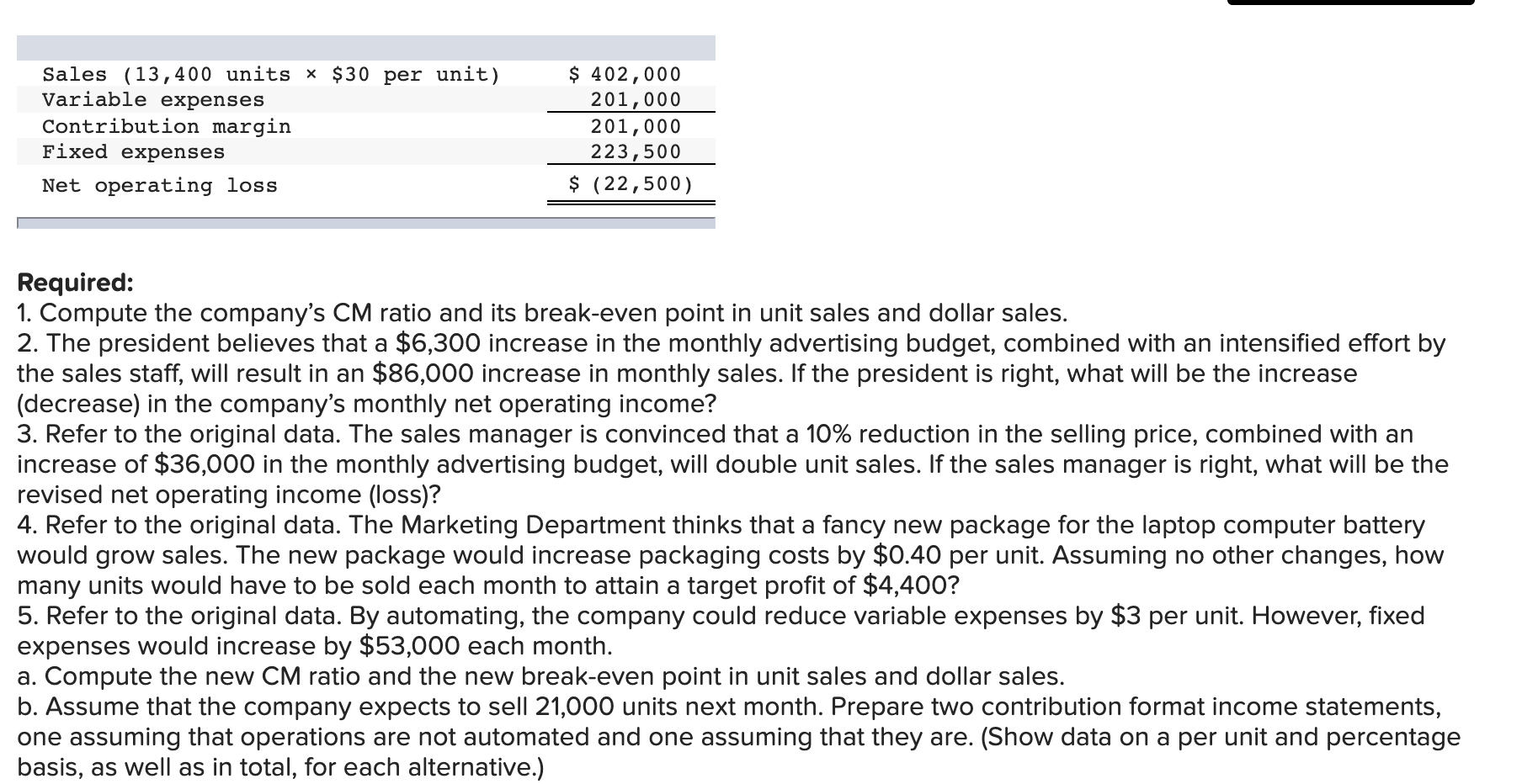 I need help with Req 3 and Req 5. Please help Sales