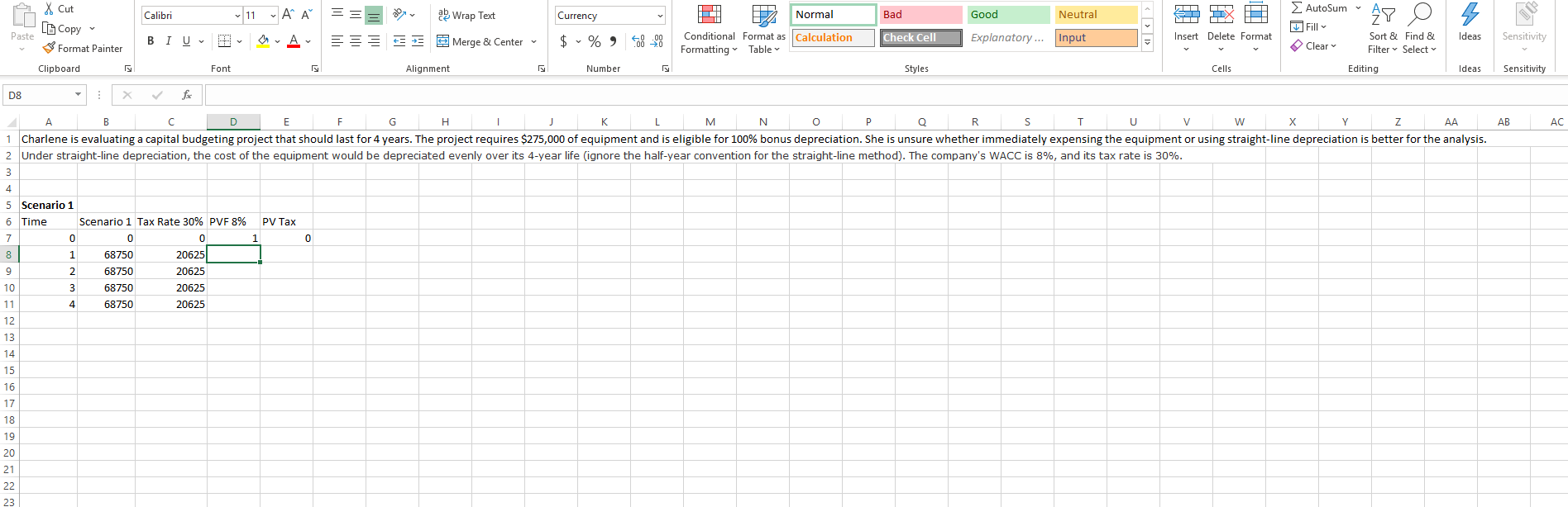I need help finding pvf 8% I cant figure out how to