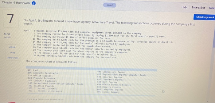  Chapter 4 Homework Saved Help Save & Exit Sub 7. Check