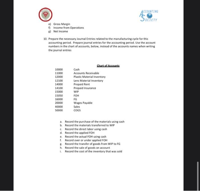 OCIETY . Part Two Instructions Using a spreadsheet prepared in Excel and