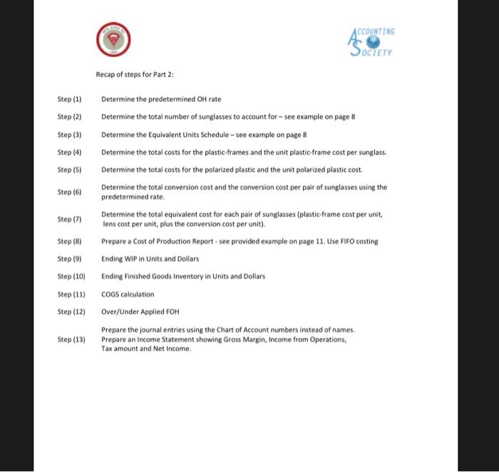 XXX XXX XXX Direct Materials Polarized Lenses XXX Conversion Costs XXX XXX