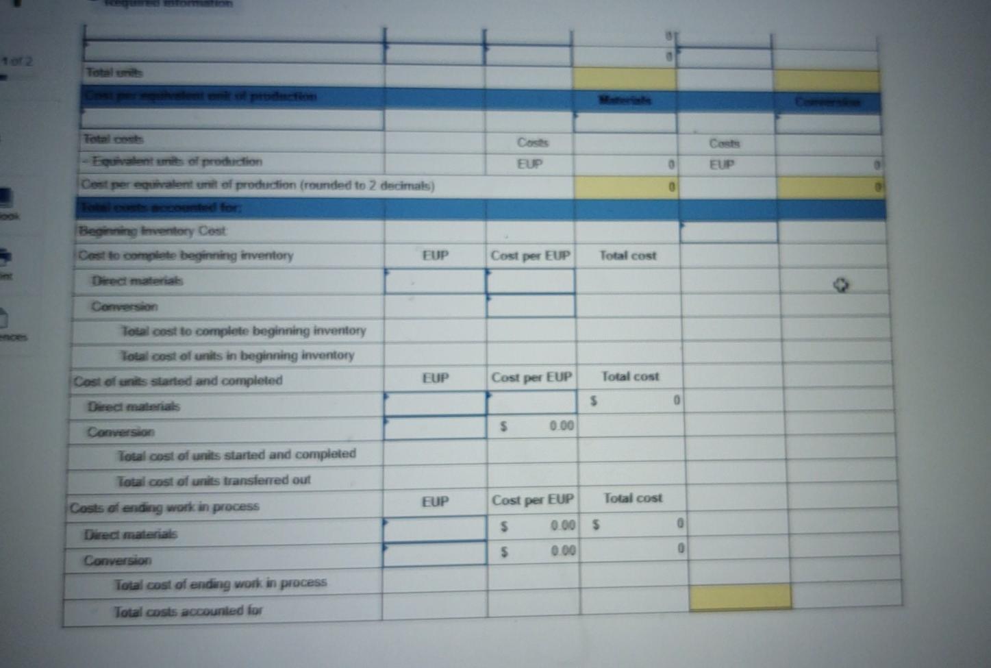 questions displayed below.) Dengo Co. makes a trail mix in two departments: