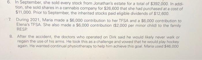 leg, Dirk suffered a spinal cord injury, and Jonathan suffered injuries so