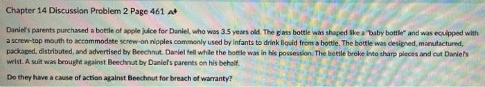  Chapter 14 Discussion Problem 2 Page 461 A+ Daniel's parents purchased