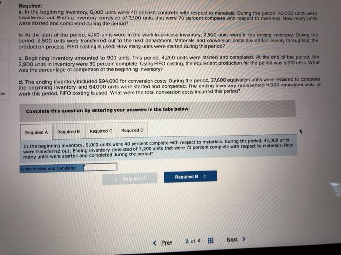 8-4,5) For each of the following independent cases, use FIFO costing to