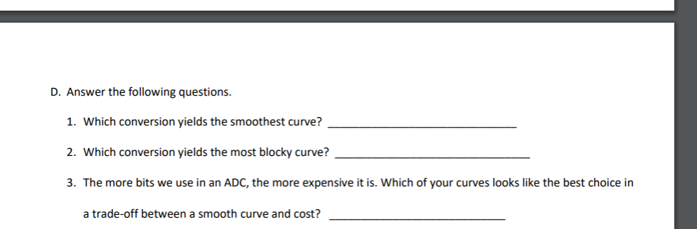 down, using Part 1 Procedure: Part 1 - Interface the ADC to