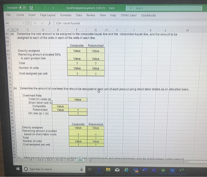 Excel Tutorial A A B C D E 1 CD4. Excel Tutorial