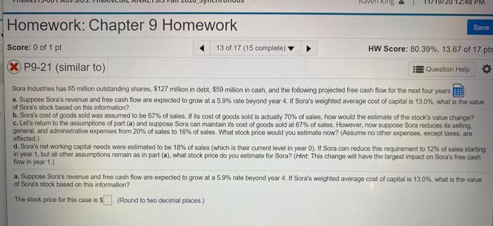 Rdvents ZU 12:48 PM Save Homework: Chapter 9 Homework Score: 0
