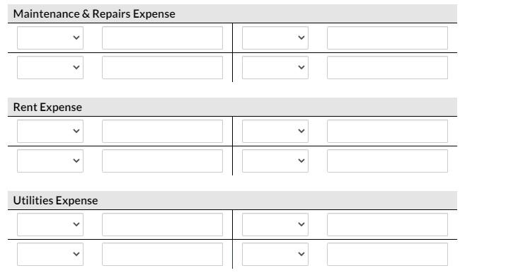 15. Paid 1 month of rent for building for $1,600. Purchased equipment