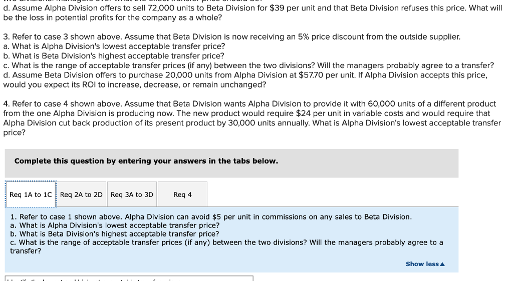 divisions within the same company. The managers of both divisions are evaluated