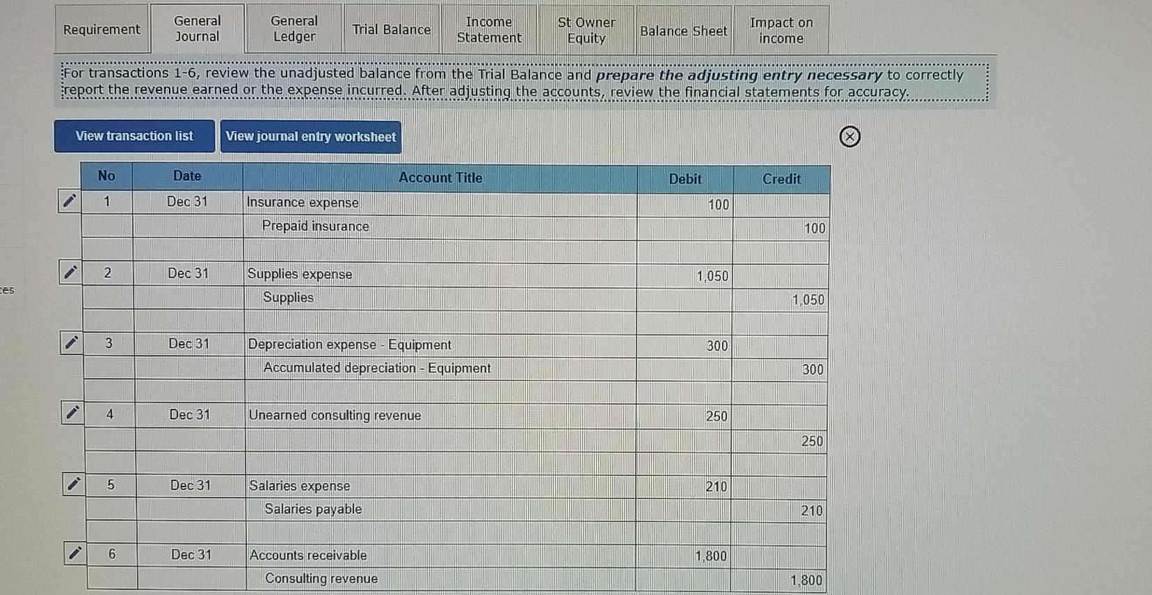 on the trial balance tab. The following information is required to prepare
