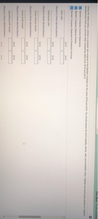  This Gut: 10 pts possible Using the tables below. conduct a