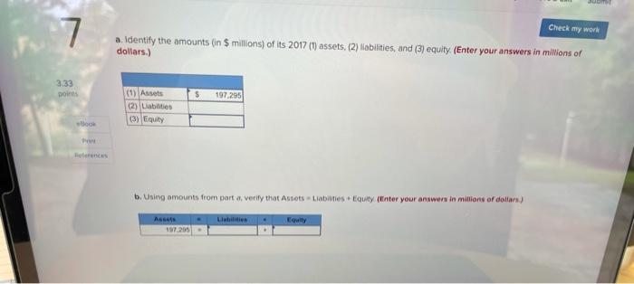  SOM Check my work 7 a. Identify the amounts (in $