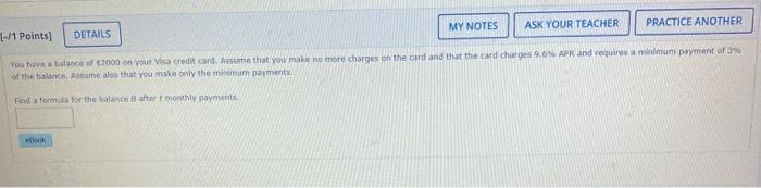  MY NOTES ASK YOUR TEACHER PRACTICE ANOTHER 1-11 Points) DETAILS Vos