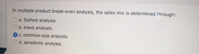 Fixed Cost / Variable Cost per Unit c. Break-Even Units = Total