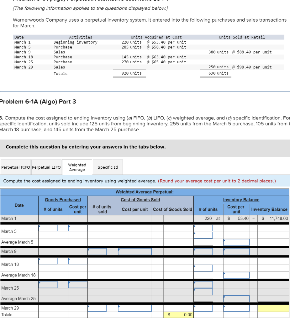 of goods sold using FIFO. 4. Determine the cost assigned to ending