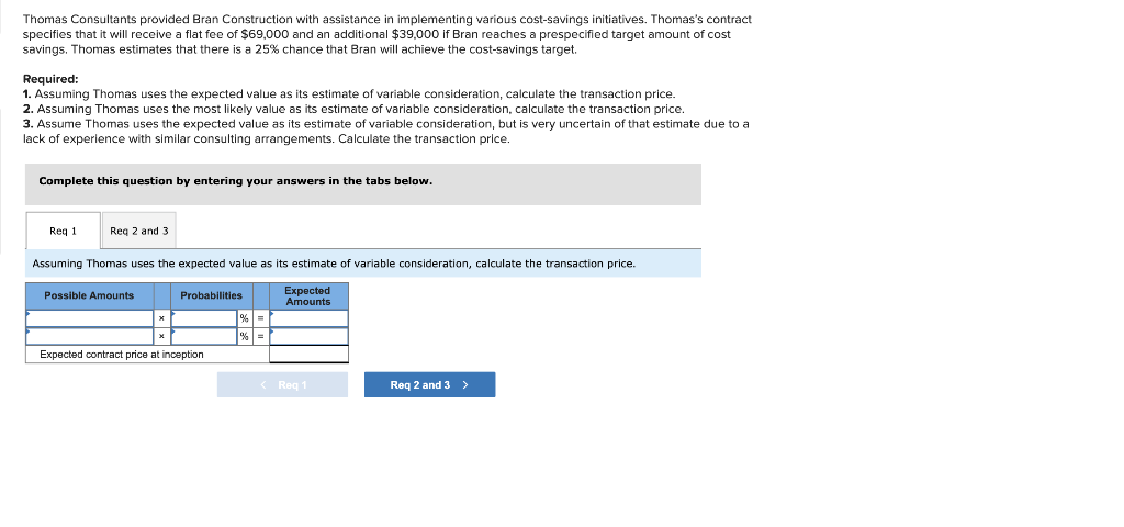 Thomas Consultants provided Bran Construction with assistance in implementing various cost-savings