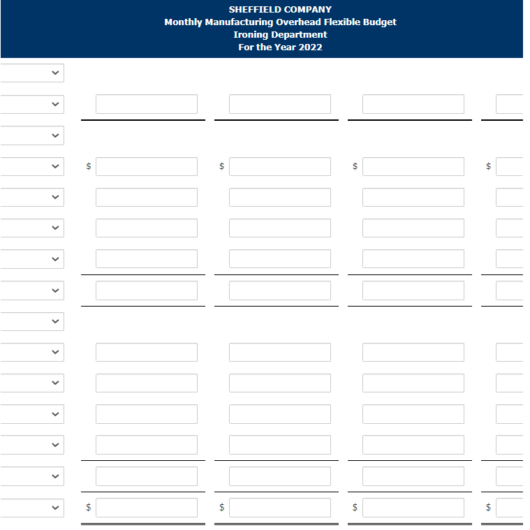 is literally part of the question Sheffield Company manufactures tablecloths. Sales have