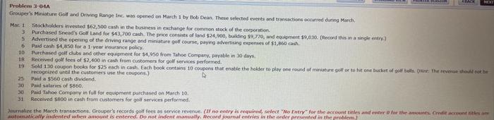  please answer all boxes ! RET 5 Problem 3-04 Grouper's Miniature
