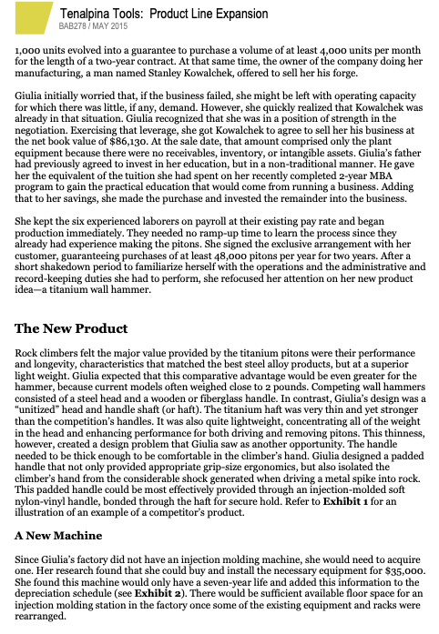 new product line, which will add some a new costs as well.