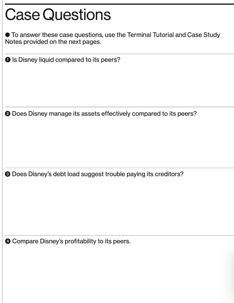 PRODUCTS A previous Disney Case used the company's financial statements Parks, Experiences