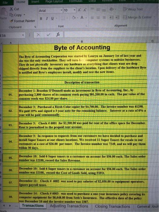  Can someone please help me prepare these transactions for general journal?